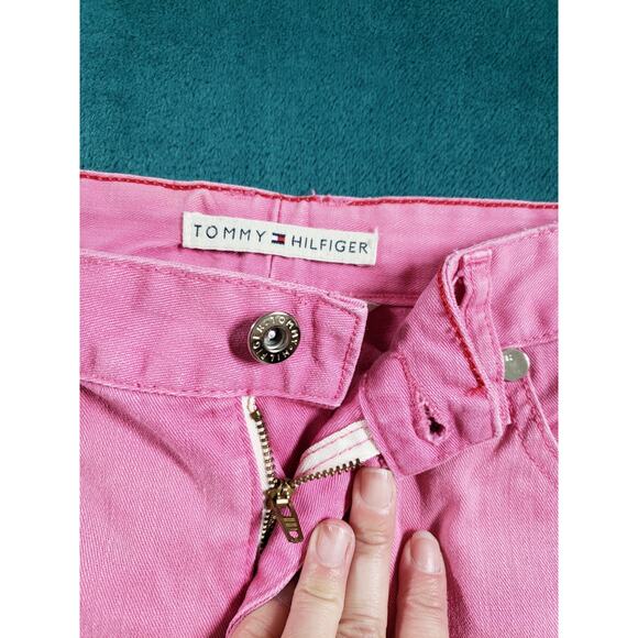 Tommy Hilfiger Jeans Size 6 Womens Pink Pants Stretch Mid Rise Hipster Bootcut - Picture 5 of 13